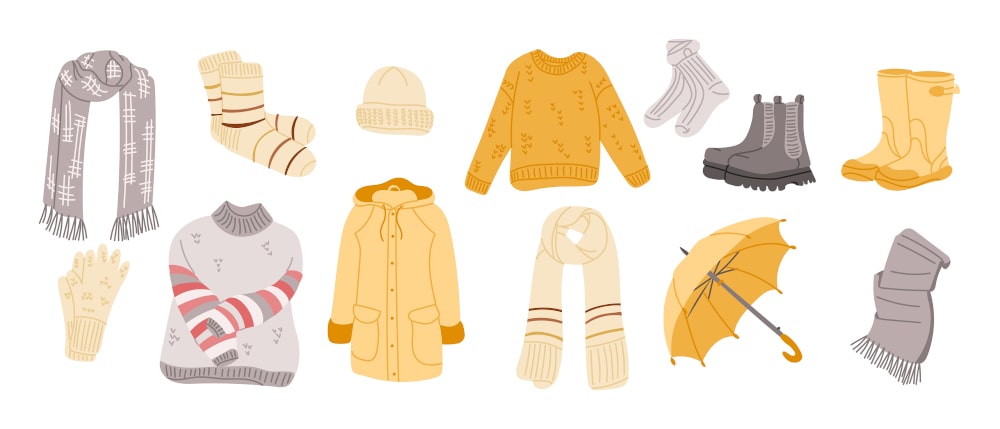 Collection of cozy fall and winter hoodies in earthy tones and natural palettes for 2025